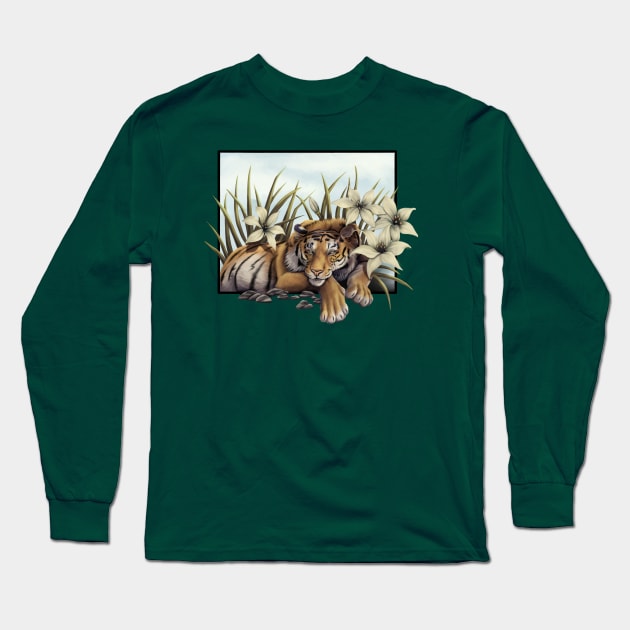 Tiger Lilies Long Sleeve T-Shirt by GnarlyBones